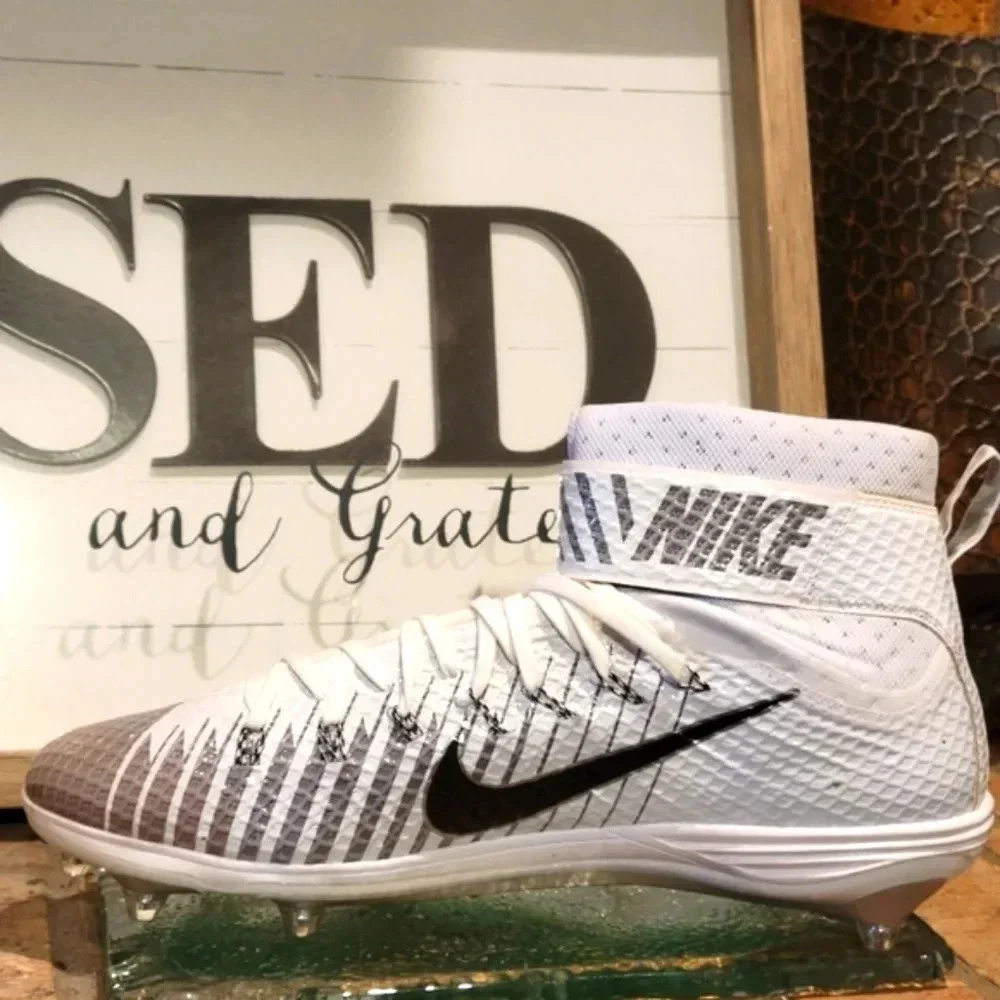 Nike Lunarbeast Elite TD Football Cleats White, Grey Sz 17 #79873 100